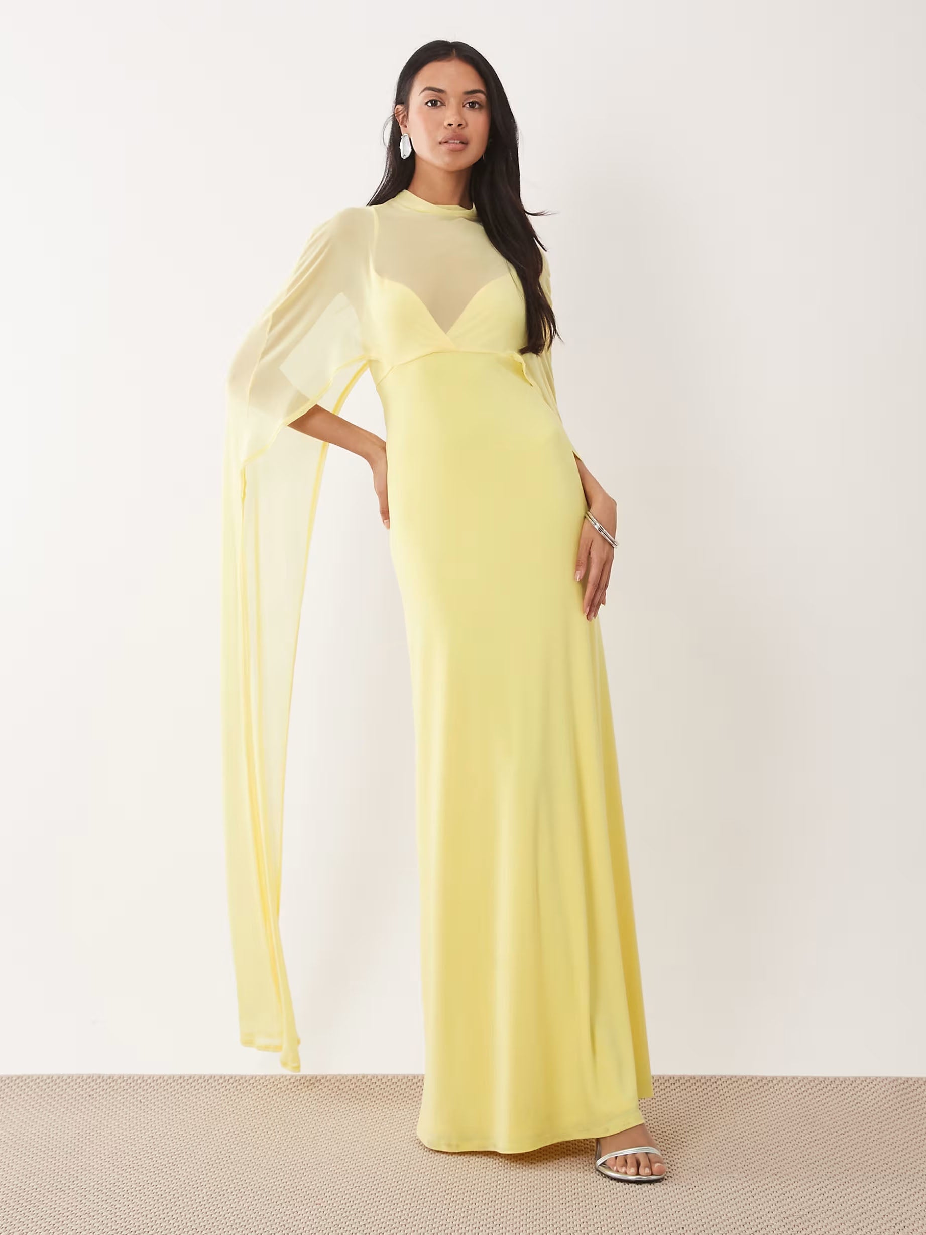 Exaggerated Cape Maxi Dress