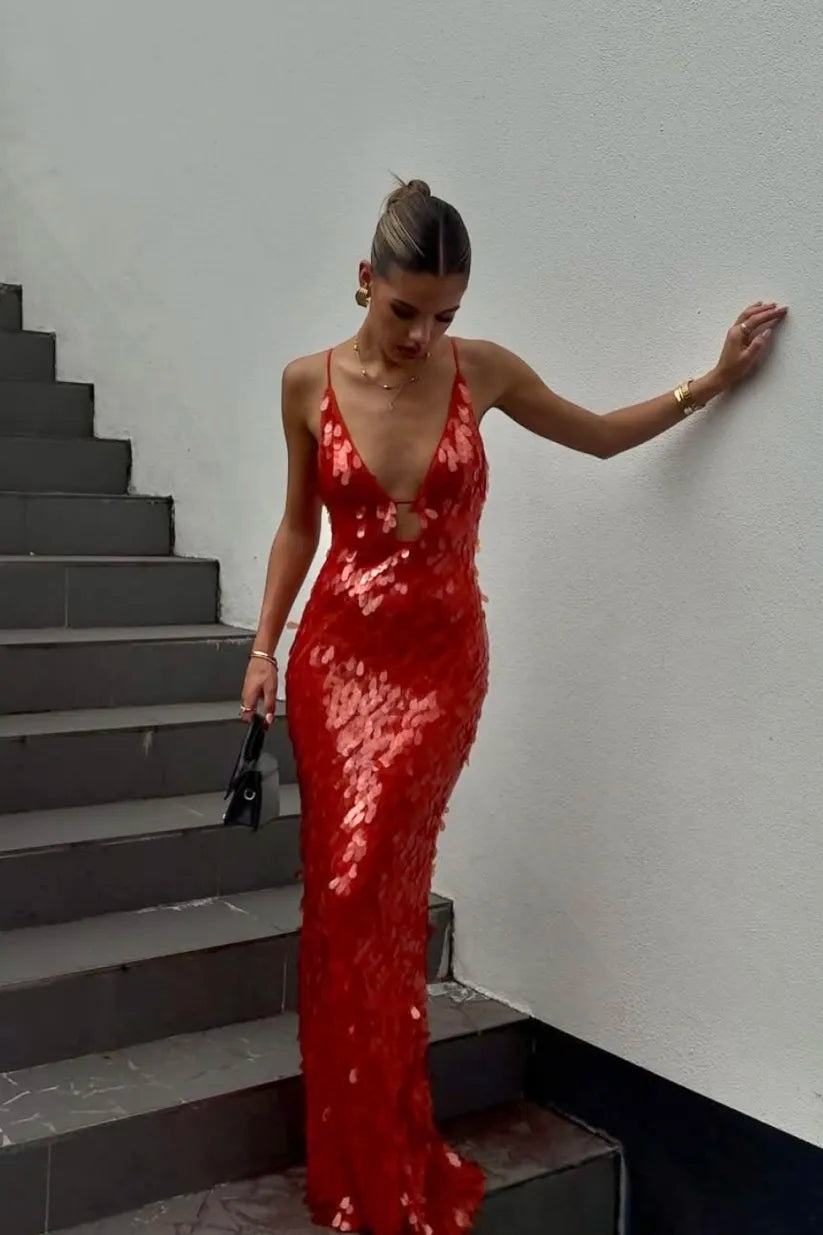 Kailani™ | Vestido largo maxi de lentejuelas
