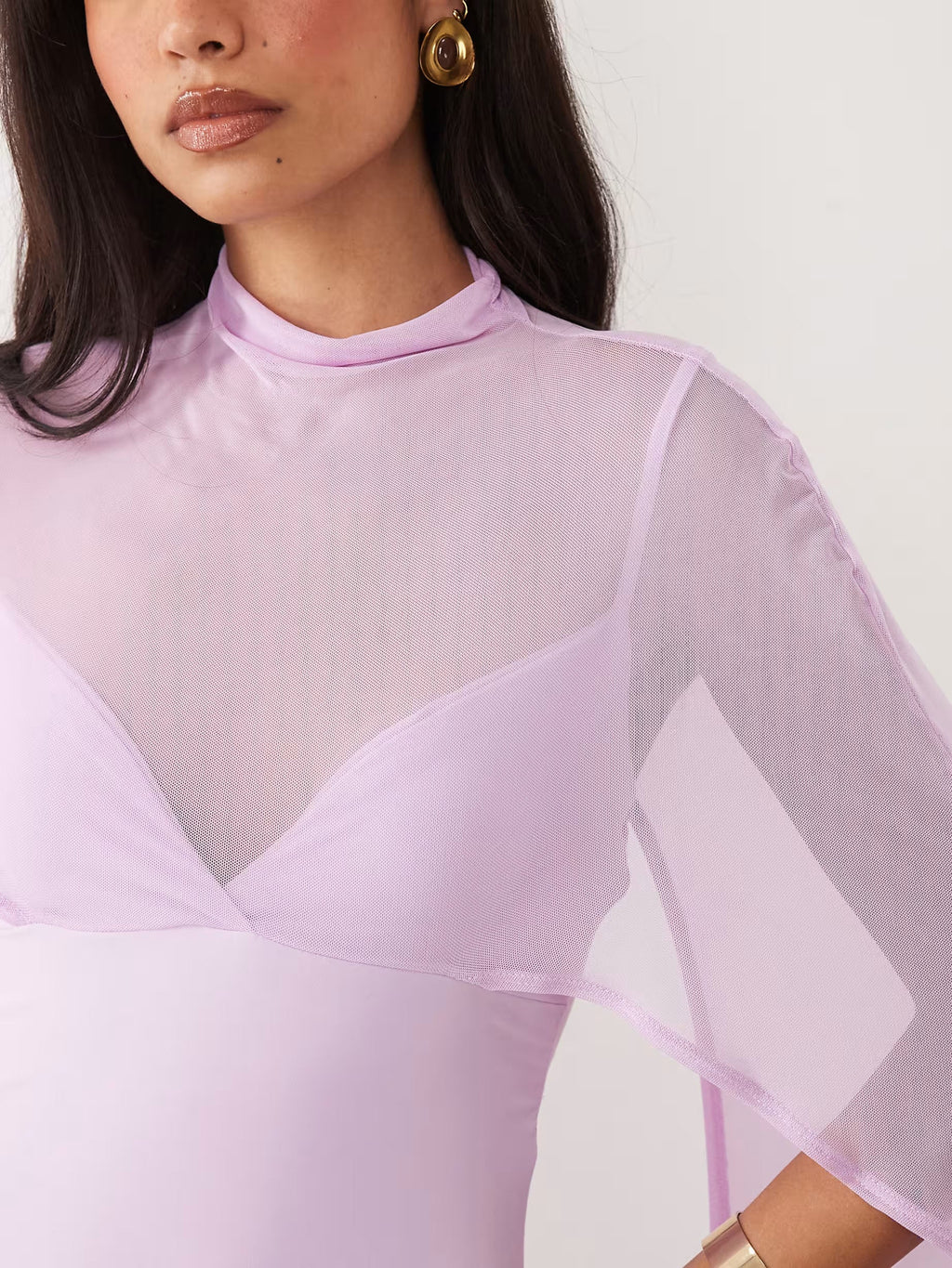 Exaggerated Cape Maxi Dress