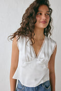Vintage Lover Tie Back Top White - size:Natasha:AU 8 / US 4