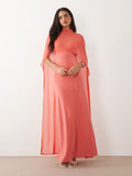 Exaggerated Cape Maxi Dress