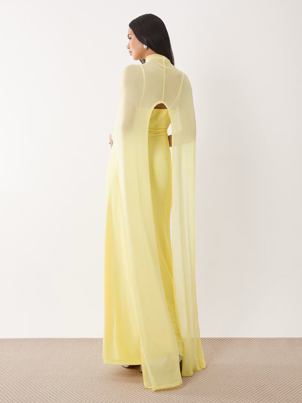 Exaggerated Cape Maxi Dress