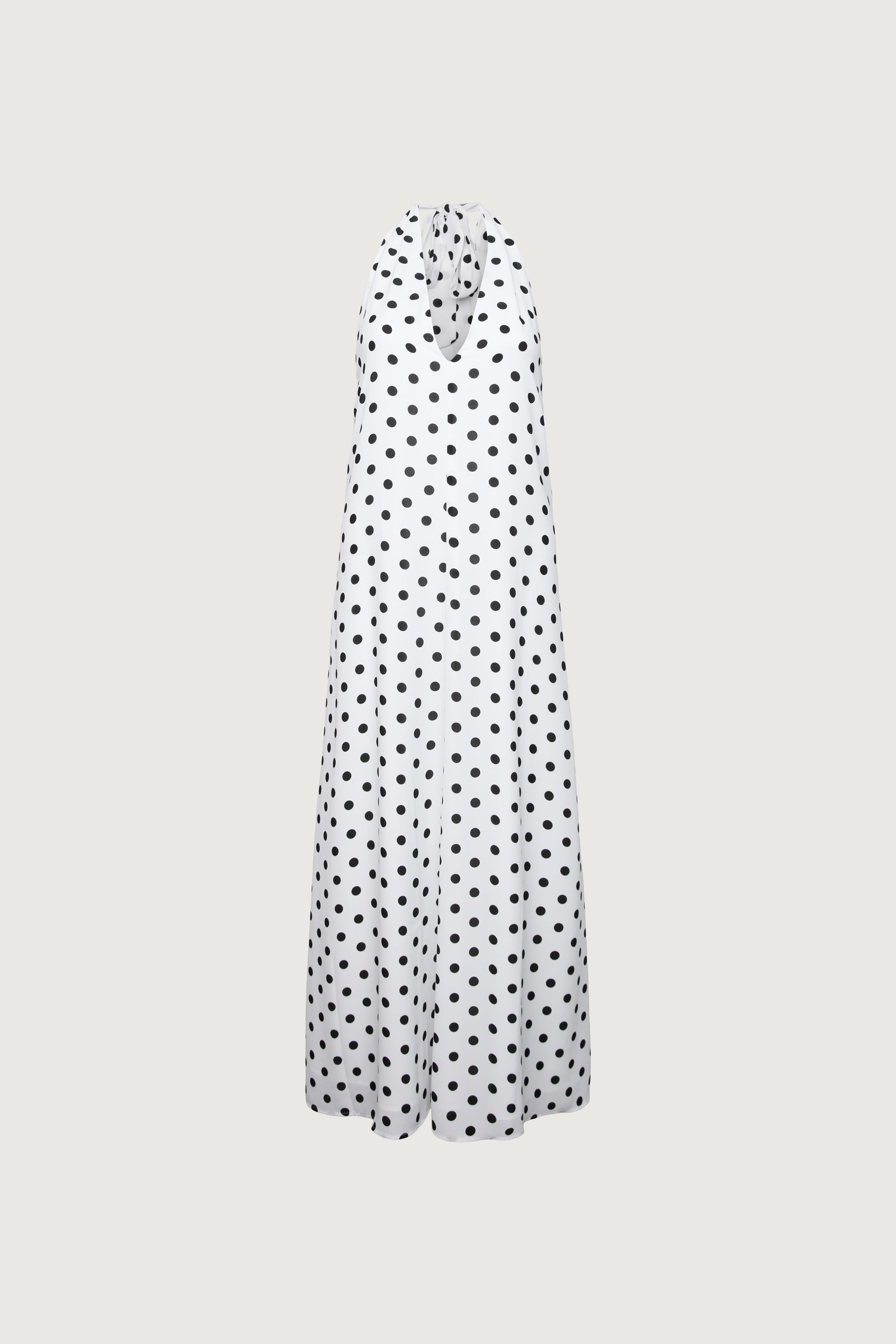 POLKA DOT V-NECK MAXI DRESS