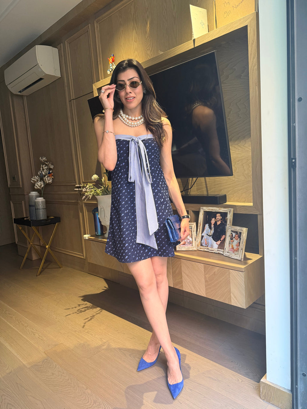 Dotty Denim Mini Dress