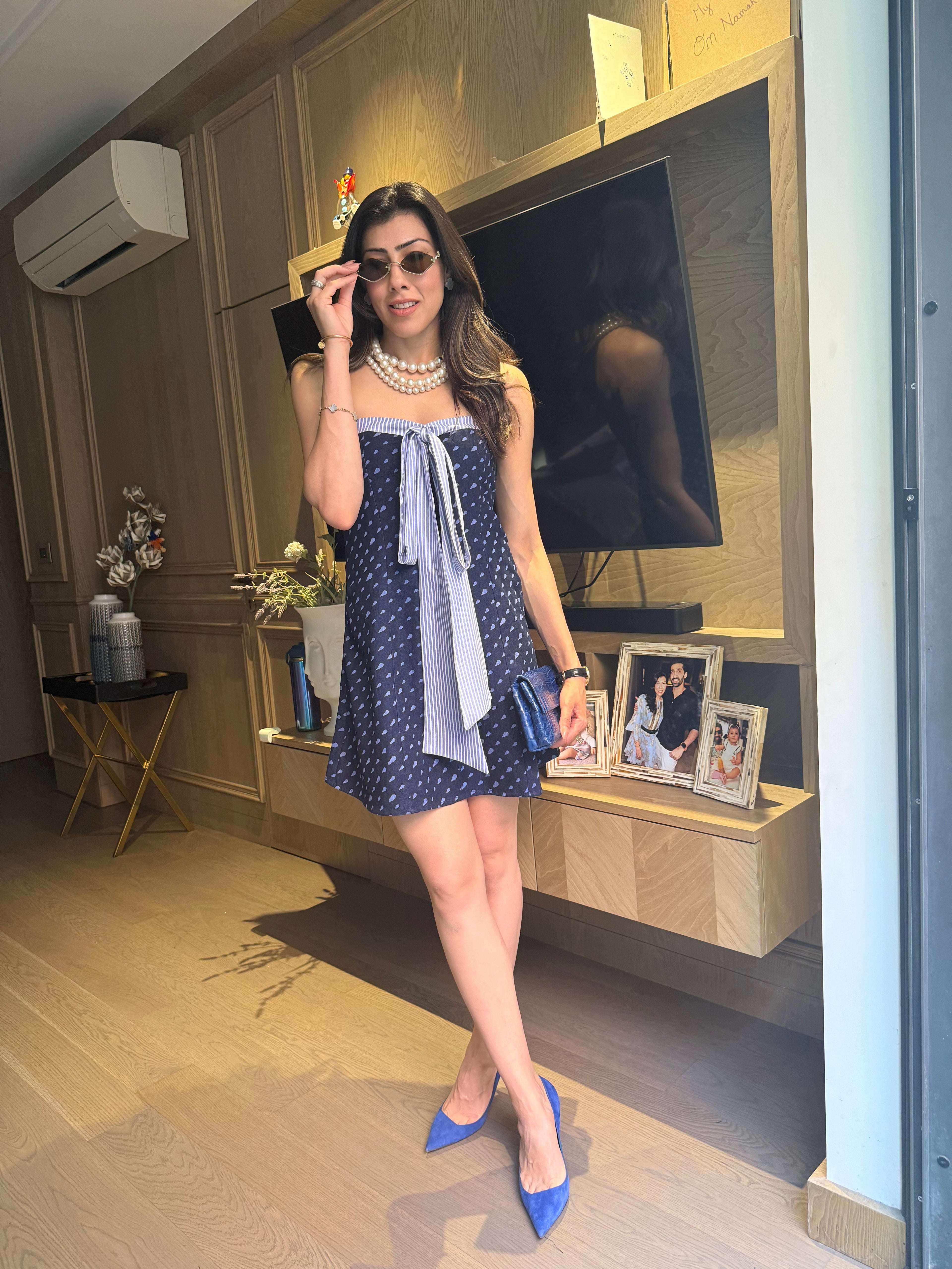 Dotty Denim Mini Dress