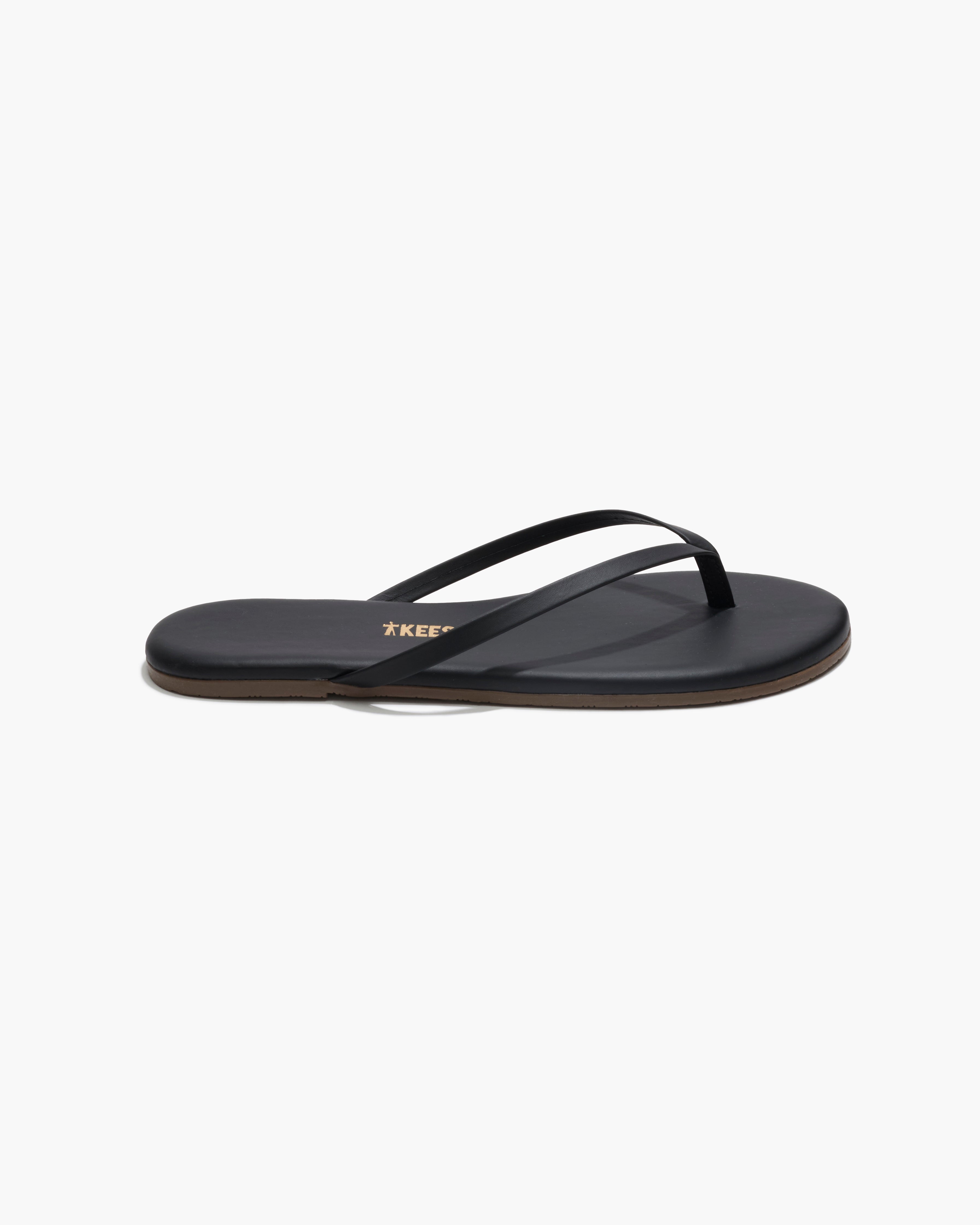 TKEES Lily Liners in Sable — women's Brazilian leather flip flop
