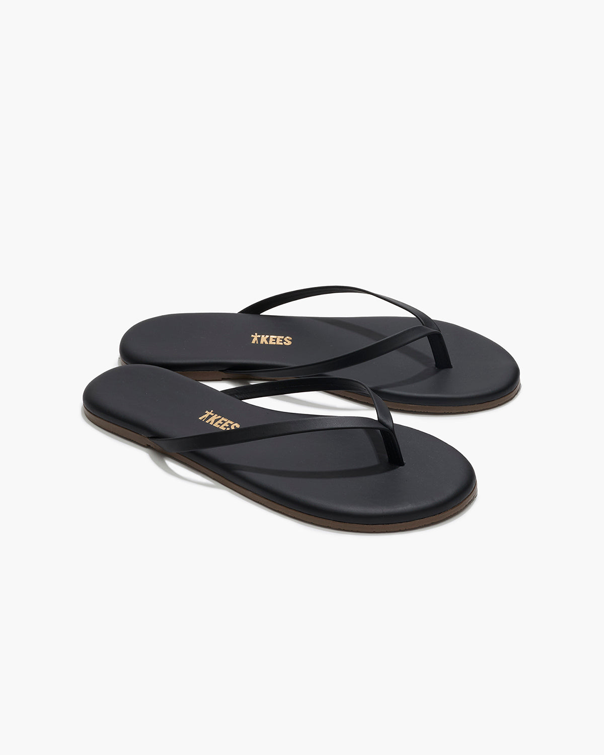TKEES Lily Liners in Sable — women's Brazilian leather flip flop