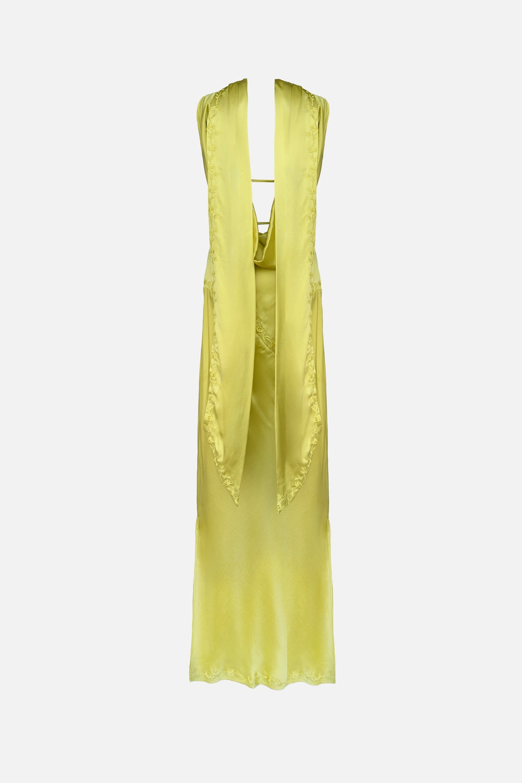 Yellow the Label Nina Silk Dress Chartreuse - Campaign Shot