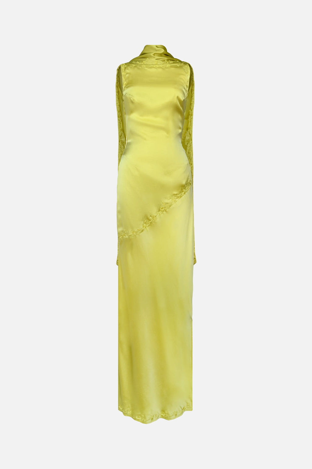 Yellow the Label Nina Silk Dress Chartreuse - Styled Outfit