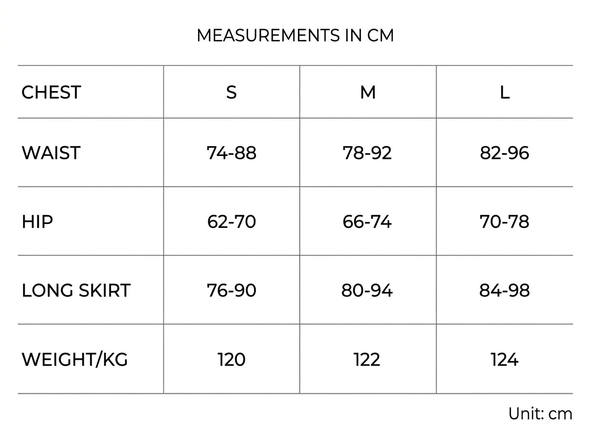 VESTIDO BLOOM size guide