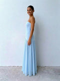 Eden Strapless Maxi Dress - Blue