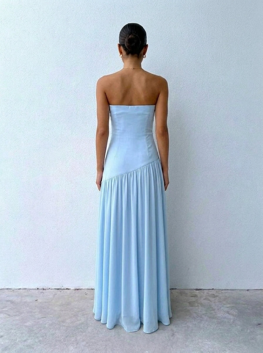 Eden Strapless Maxi Dress - Blue