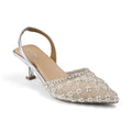 ELARA- SILVER KITTEN HEELS