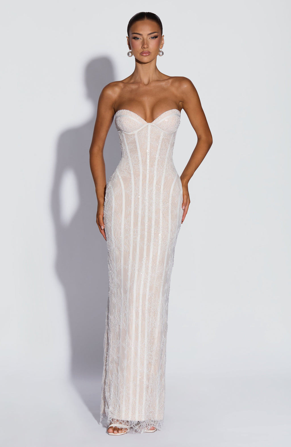 Sian Maxi Dress - Ivory Embellishment Dress Babyboo Fashion Premium Exclusive Design
